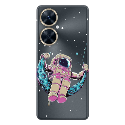Huawei Nova 11i Astronaut swinging on the moon Transparent Silicone TPU Θήκη