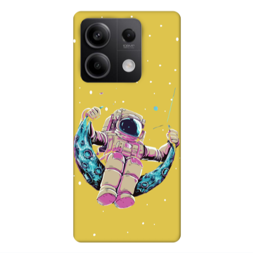 Xiaomi Redmi Note 13Pro 5G Astronaut swinging on the moon Yellow Colored Silicone TPU Θήκη