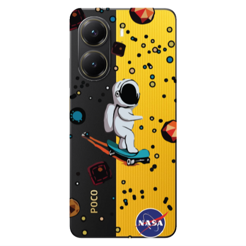 Xiaomi Poco X7 Pro Astronaut with skateboard Transparent Silicone TPU Θήκη