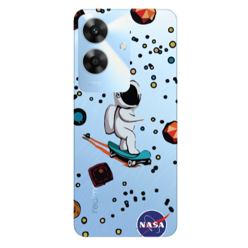 Realme Note 60 Astronaut with skateboard Transparent Silicone TPU Θήκη