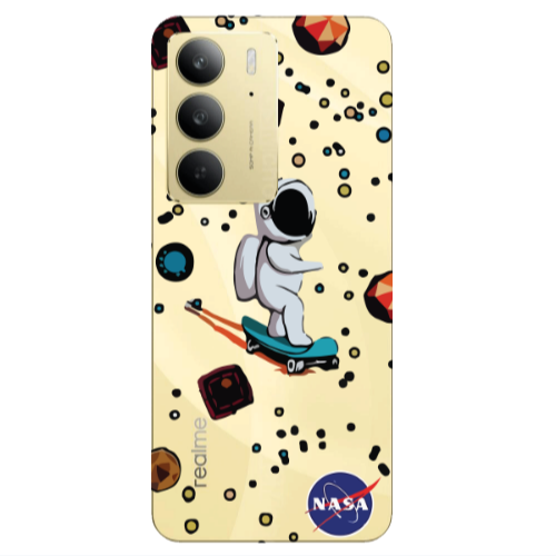 Realme C 75 Astronaut with skateboard Transparent Silicone TPU Θήκη