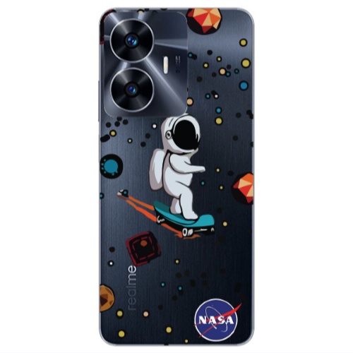 Realme Note 50 Astronaut with skateboard Transparent Silicone TPU Θήκη