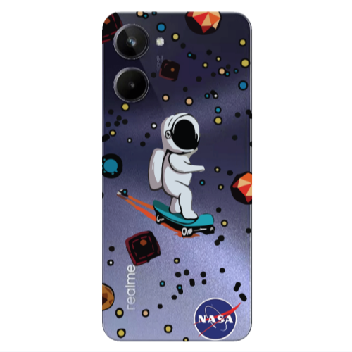Realme 10 Astronaut with skateboard Transparent Silicone TPU Θήκη
