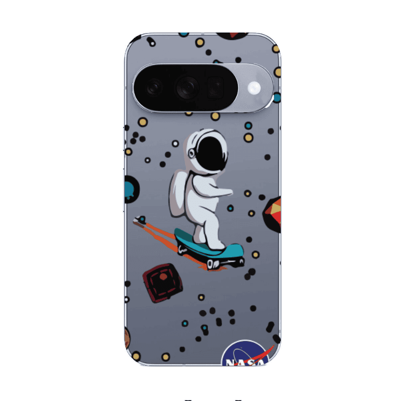 Google Pixel 10 Astronaut with skateboard Transparent Silicone TPU Θήκη