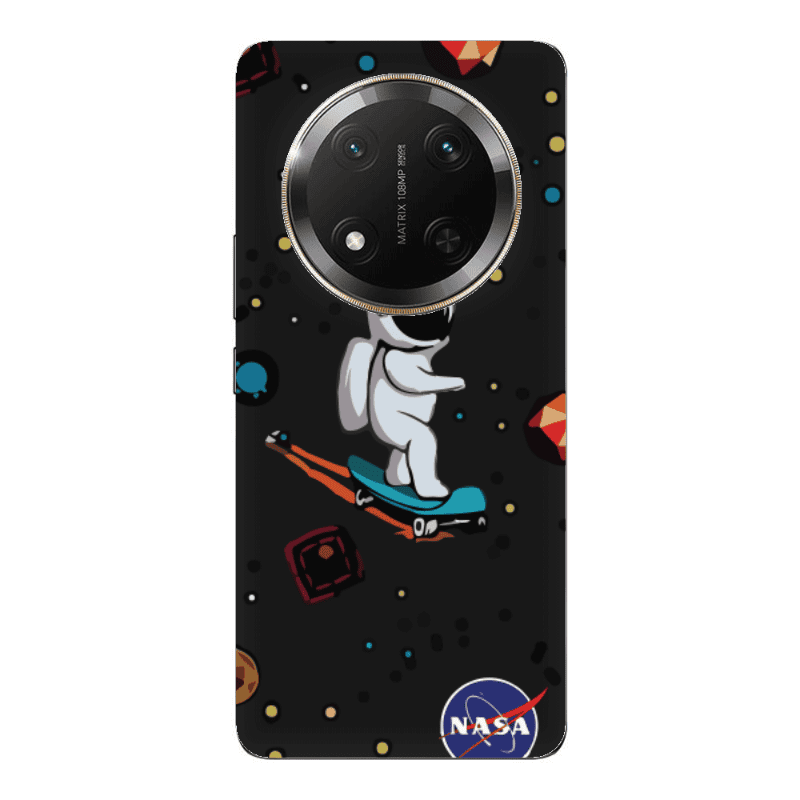 Honor Magic 7 Lite Astronaut with skateboard Black Colored Silicone TPU Θήκη