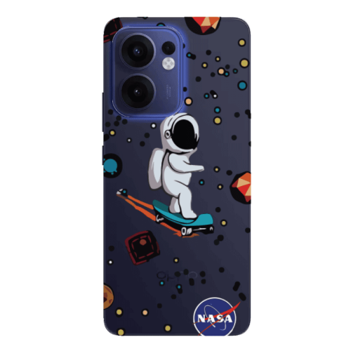Oppo Reno 13 F Astronaut with skateboard Transparent Silicone TPU Θήκη