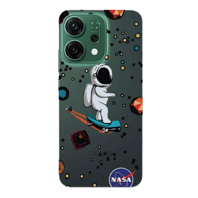 Oppo RENO 14 Astronaut with skateboard Transparent Silicone TPU Θήκη