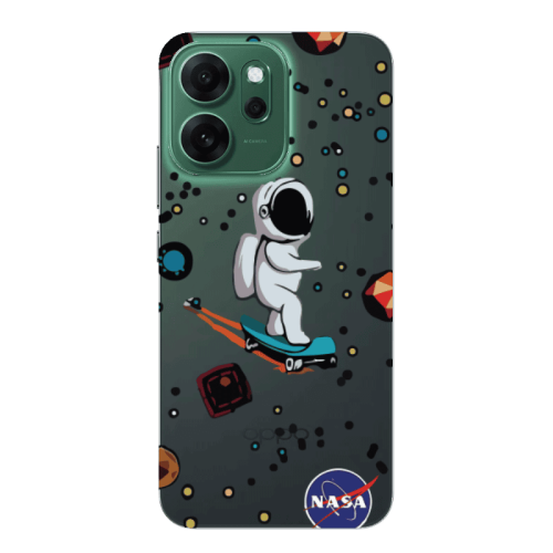 Oppo 14 F Astronaut with skateboard Transparent Silicone TPU Θήκη