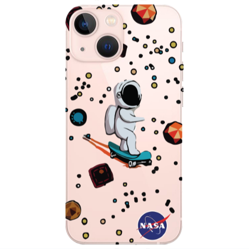 Apple iPhone 13 Astronaut with skateboard Transparent Silicone TPU Θήκη