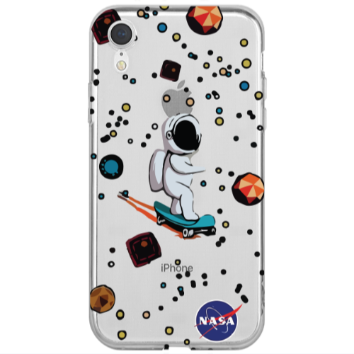 Apple iPhone Xr Astronaut with skateboard Transparent Silicone TPU Θήκη