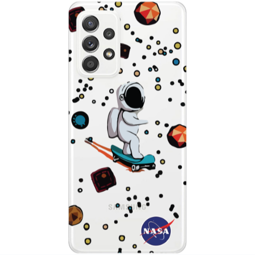 Samsung A52 Astronaut with skateboard Transparent Silicone TPU Θήκη