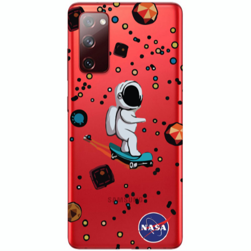 Samsung S20 FE Astronaut with skateboard Transparent Silicone TPU Θήκη