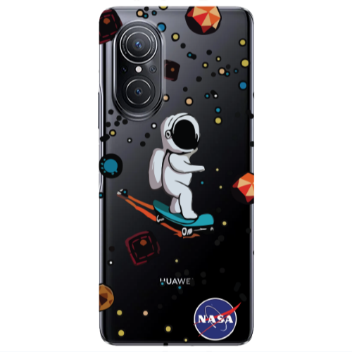 Huawei Nova 9 SE Astronaut with skateboard Transparent Silicone TPU Θήκη