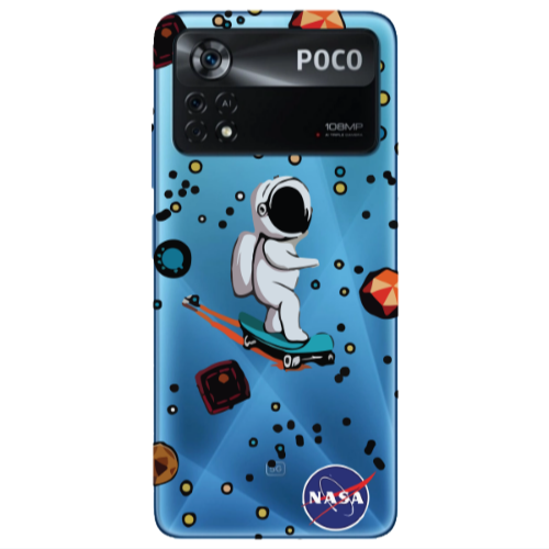 Xiaomi Poco X4 Pro Astronaut with skateboard Transparent Silicone TPU Θήκη