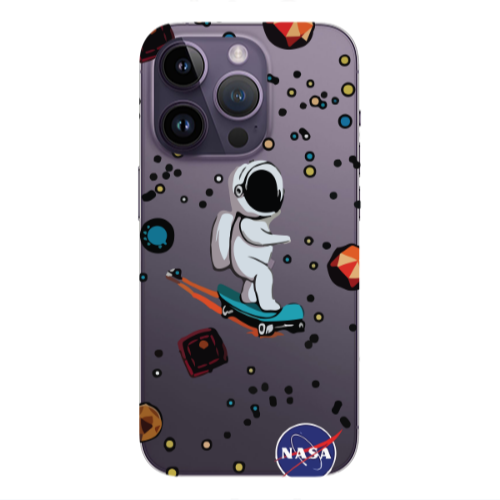 Apple iPhone 14 Pro  Astronaut with skateboard Transparent Silicone TPU Θήκη