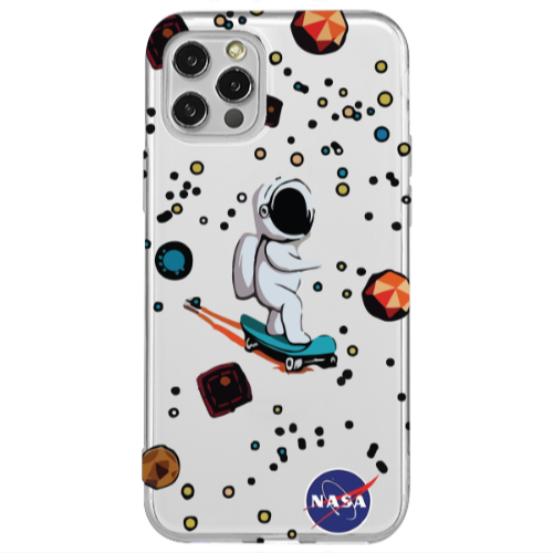 Apple iPhone 12 Pro Astronaut with skateboard Transparent Silicone TPU Θήκη