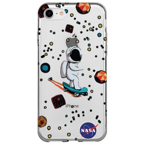 Apple iPhone 7 Astronaut with skateboard Transparent Silicone TPU Θήκη