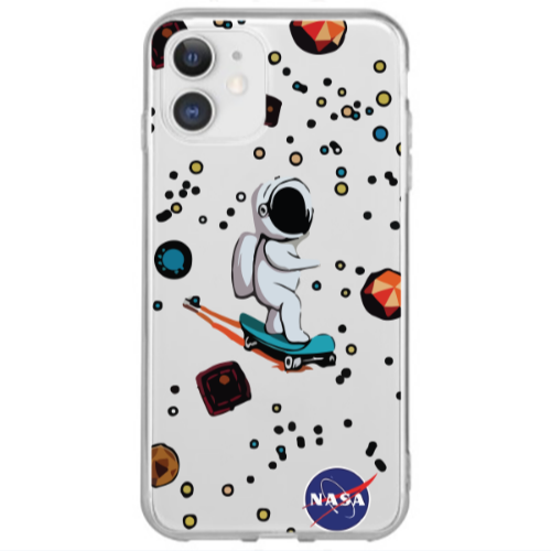 Apple iPhone 12 Mini Astronaut with skateboard Transparent Silicone TPU Θήκη