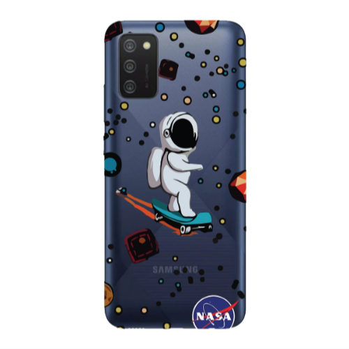 Samsung A03S Astronaut with skateboard Transparent Silicone TPU Θήκη