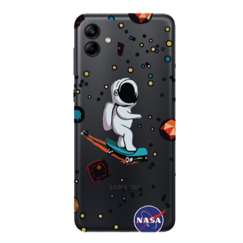 Samsung A04 Astronaut with skateboard Transparent Silicone TPU Θήκη
