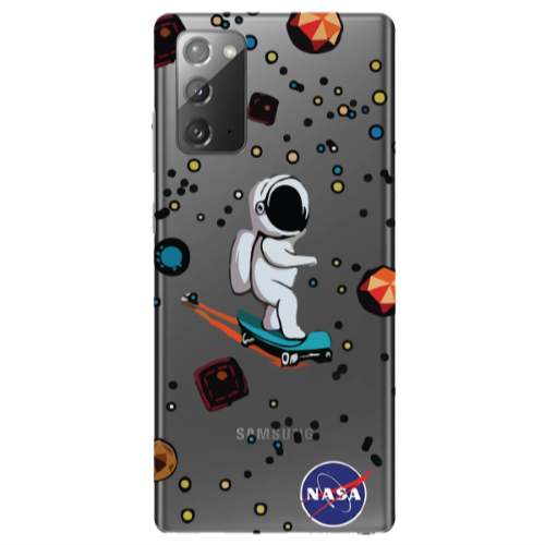 Samsung Note 20 Astronaut with skateboard Transparent Silicone TPU Θήκη