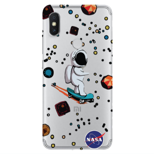 Xiaomi Redmi S2 Astronaut with skateboard Transparent Silicone TPU Θήκη
