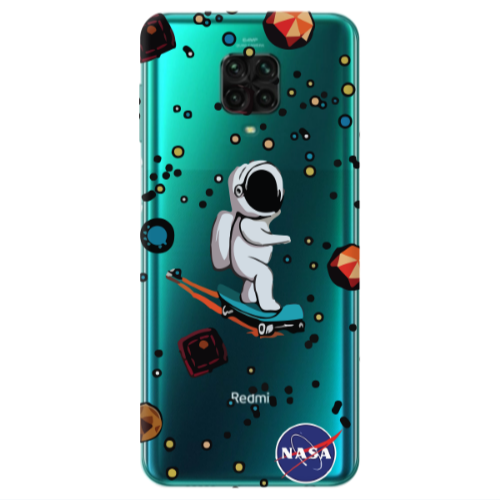 Xiaomi Redmi Note 9S Astronaut with skateboard Transparent Silicone TPU Θήκη
