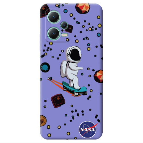 Xiaomi Redmi Note 12 Pro 5G Astronaut with skateboard Purple Colored Silicone TPU Θήκη