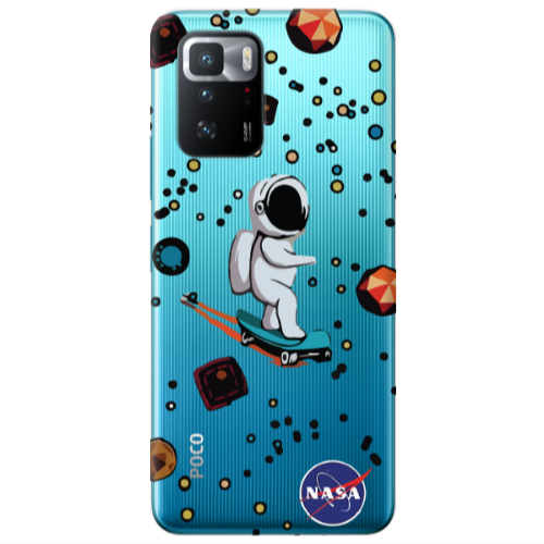 Xiaomi Poco X3 GT Astronaut with skateboard Transparent Silicone TPU Θήκη