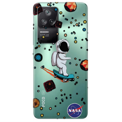Xiaomi Poco F4 Astronaut with skateboard Transparent Silicone TPU Θήκη