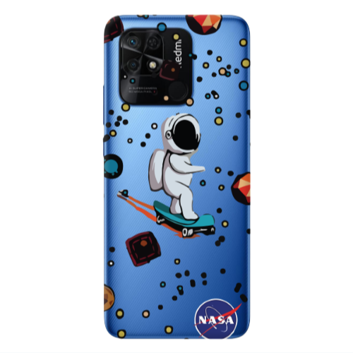 Xiaomi Poco C40 Astronaut with skateboard Transparent Silicone TPU Θήκη