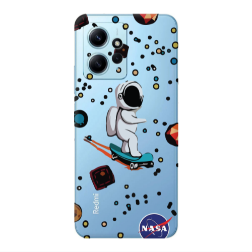 Xiaomi Redmi Note 12 4G Astronaut with skateboard Transparent Silicone TPU Θήκη