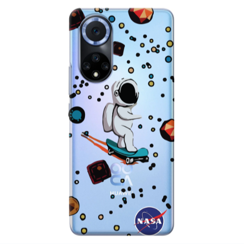 Huawei Nova 9 Astronaut with skateboard Transparent Silicone TPU Θήκη