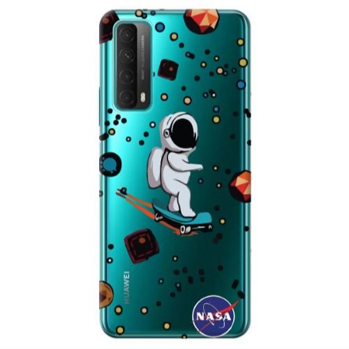 Huawei P Smart 2021 Astronaut with skateboard Transparent Silicone TPU Θήκη