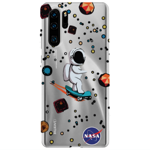Huawei P30 Pro Astronaut with skateboard Transparent Silicone TPU Θήκη
