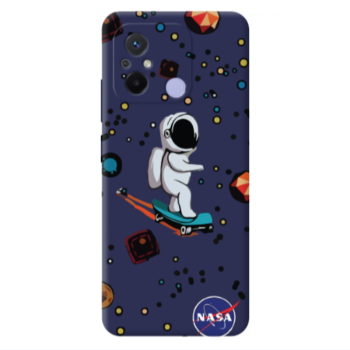 Xiaomi Redmi 12C Astronaut with skateboard Dark blue Colored Silicone TPU Θήκη