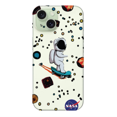 Apple iPhone 15 Plus Astronaut with skateboard Transparent Silicone TPU Θήκη