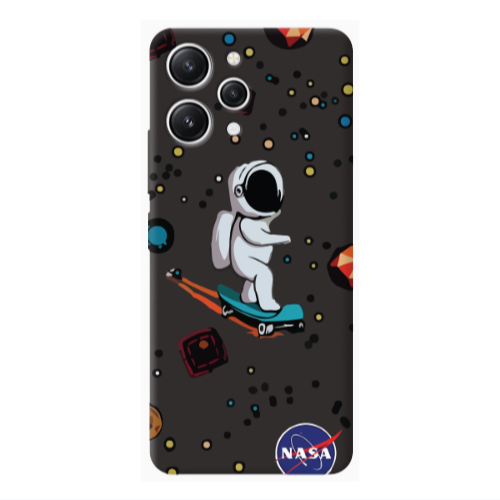 Xiaomi Redmi 12 Astronaut with skateboard Black Colored Silicone TPU Θήκη