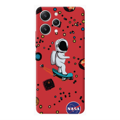 Xiaomi Redmi 12 Astronaut with skateboard Red Colored Silicone TPU Θήκη