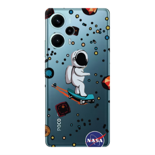 Xiaomi Poco F5 Astronaut with skateboard Transparent Silicone TPU Θήκη