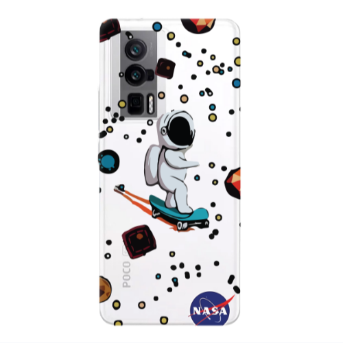 Xiaomi Poco F5 Pro Astronaut with skateboard Transparent Silicone TPU Θήκη