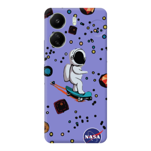 Xiaomi Redmi 13C Astronaut with skateboard Purple Colored Silicone TPU Θήκη
