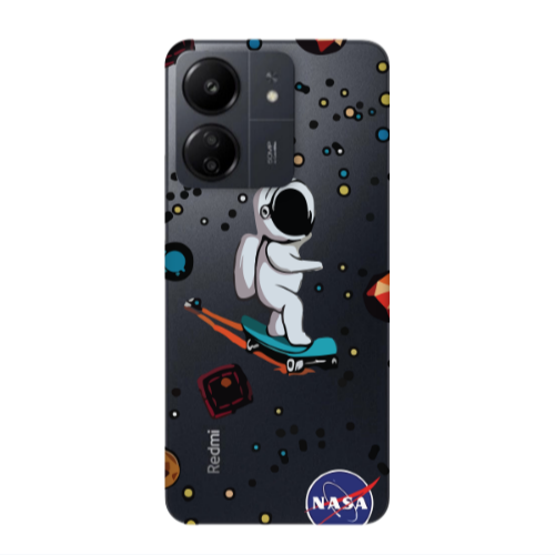Xiaomi Redmi 13C Astronaut with skateboard Transparent Silicone TPU Θήκη