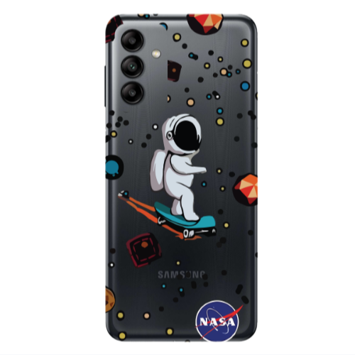 Samsung A13 5G Astronaut with skateboard Transparent Silicone TPU Θήκη