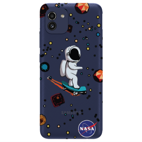 Samsung A03 Astronaut with skateboard Transparent Silicone TPU Θήκη