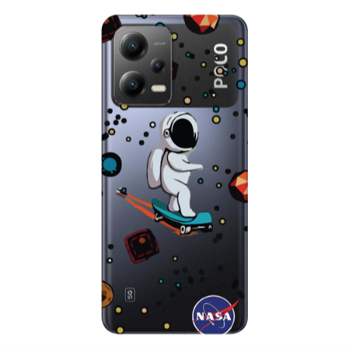 Xiaomi Poco X5 Astronaut with skateboard Transparent Silicone TPU Θήκη