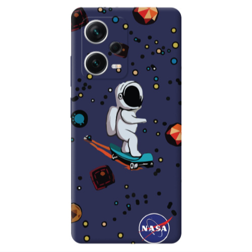 Xiaomi Poco X5 Astronaut with skateboard Dark blue Colored Silicone TPU Θήκη