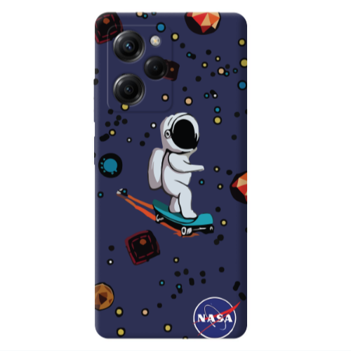 Xiaomi Poco X5 Pro Astronaut with skateboard Dark blue Colored Silicone TPU Θήκη