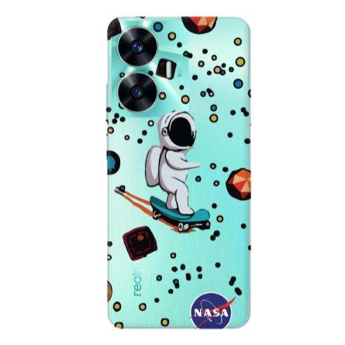 Realme C55 Astronaut with skateboard Transparent Silicone TPU Θήκη