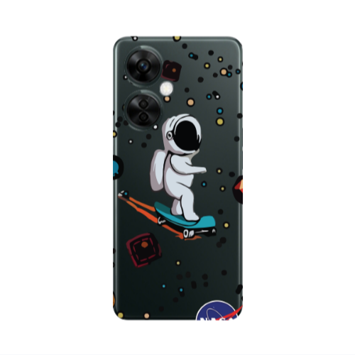 Oneplus Nord CE 3 Lite 5G Astronaut with skateboard Transparent Silicone TPU Θήκη